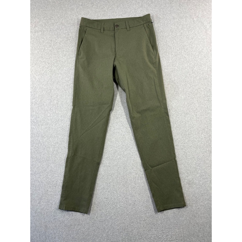 Lululemon Commission Ventlight Pants Men 30x30 Green Slim Fit Breathable Stretch